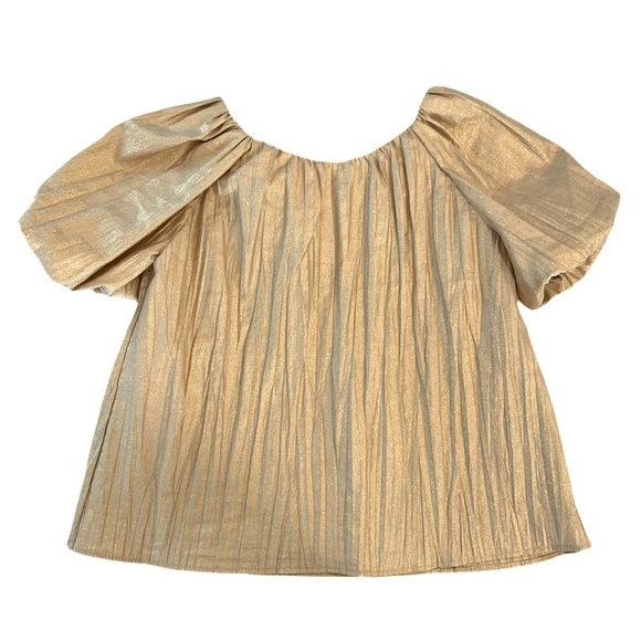 Gold Zara Blouse with Bow. Size 9 - Picture 1 of 10